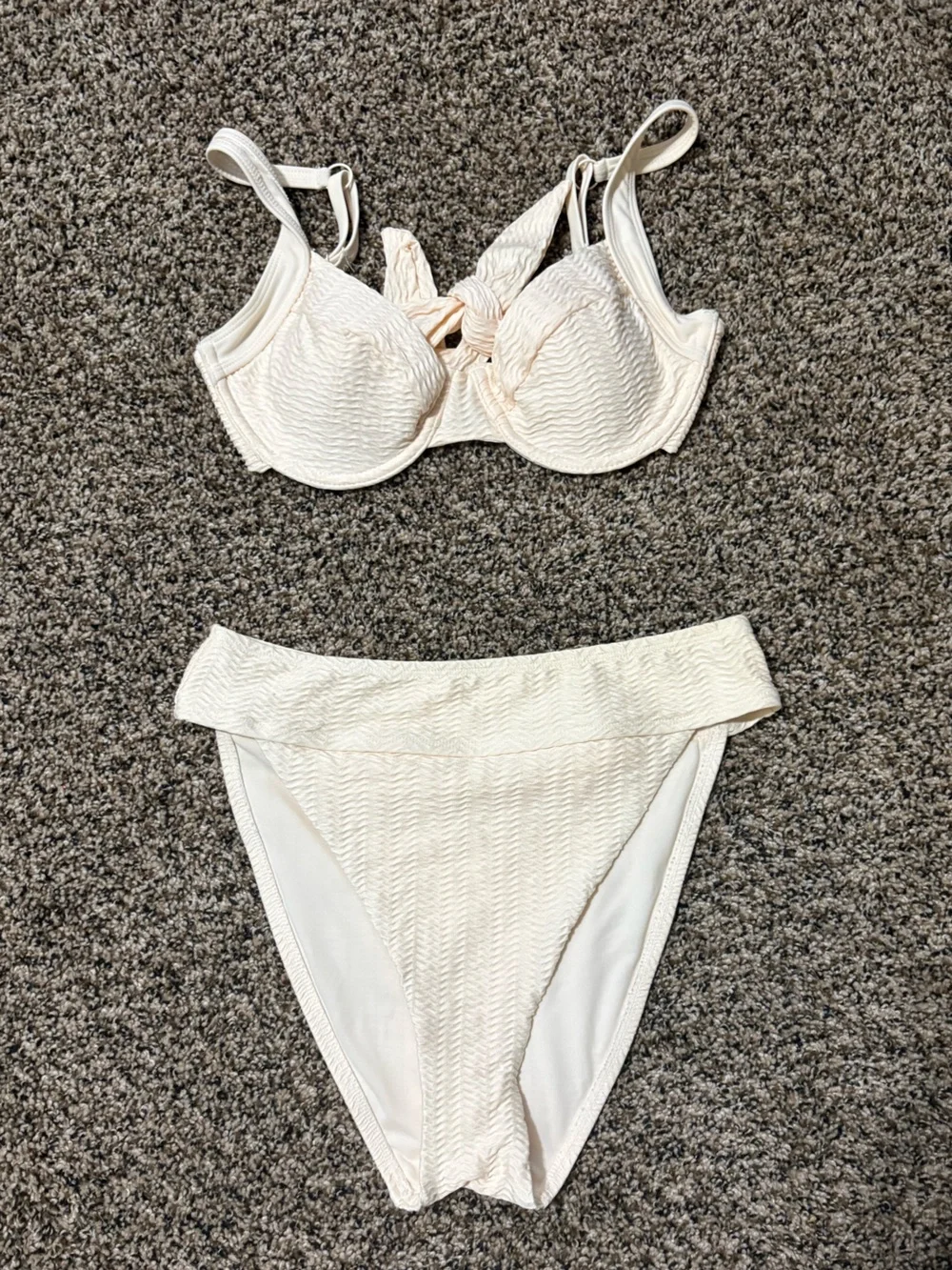 Sanctuary Cream Textured Bikini Set